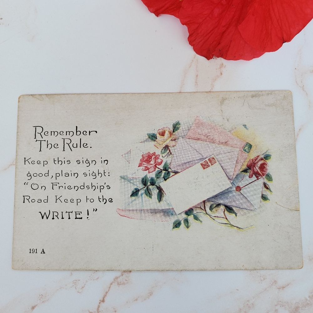 VINTAGE Postcard for keeping in touch pen pals "Miss You" unused